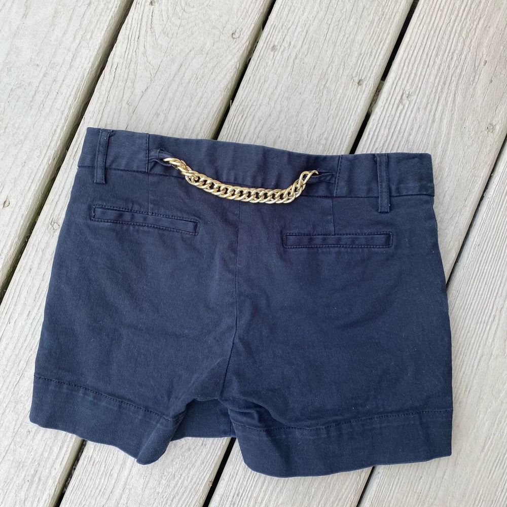 ZARA - Black dressy low rise shorts with gold chain decor, Size: S